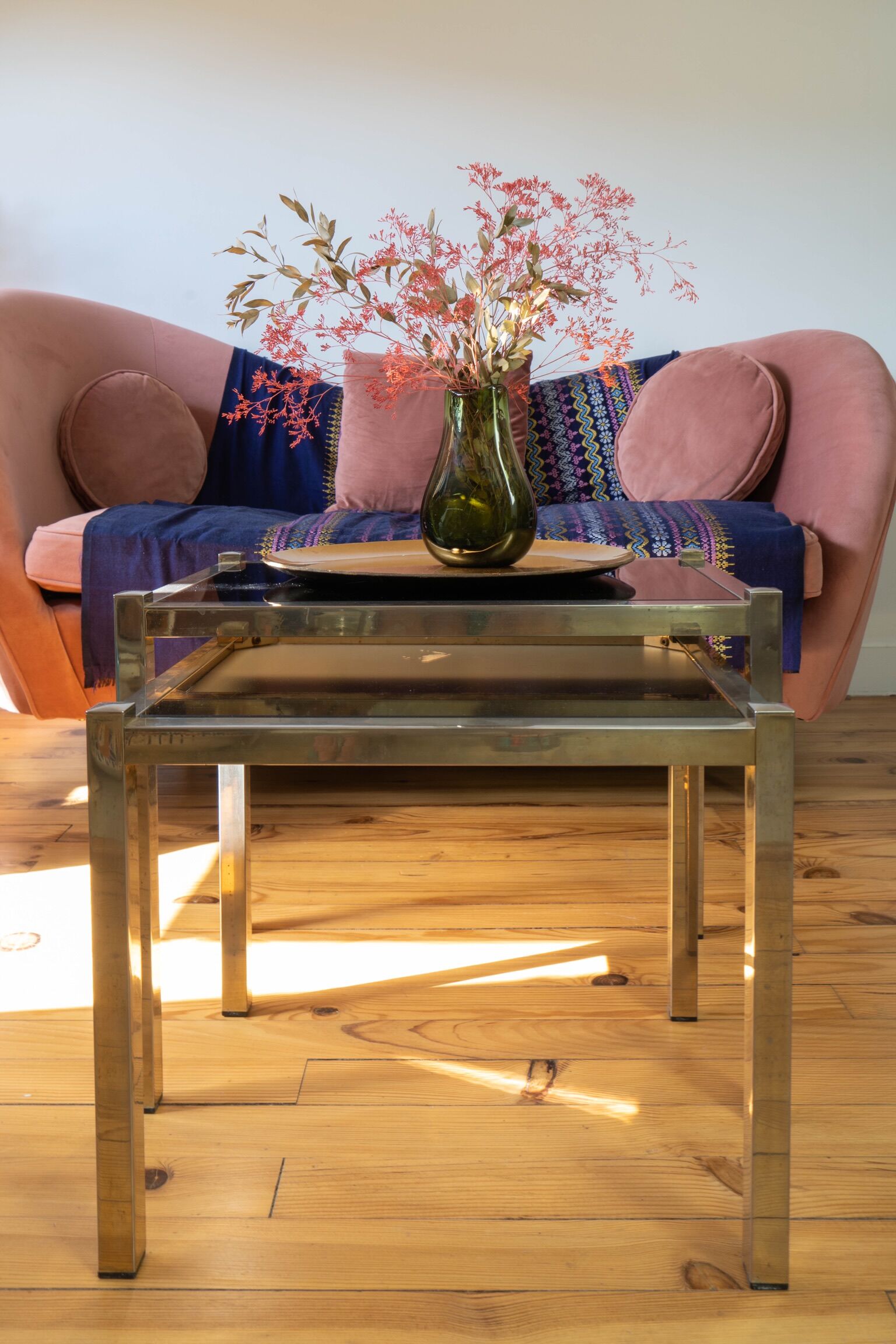 Brass nesting coffee tables