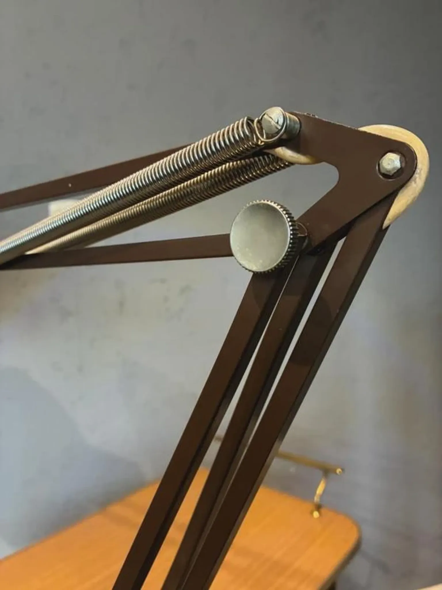 Luxo L-1 architect desk lamp by Jacob Jacobsen, brown, 1960s