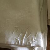 Old table set 12 napkins and tablecloth monogrammed AD