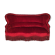Napoleon III confidant sofa, red velvet trim redone