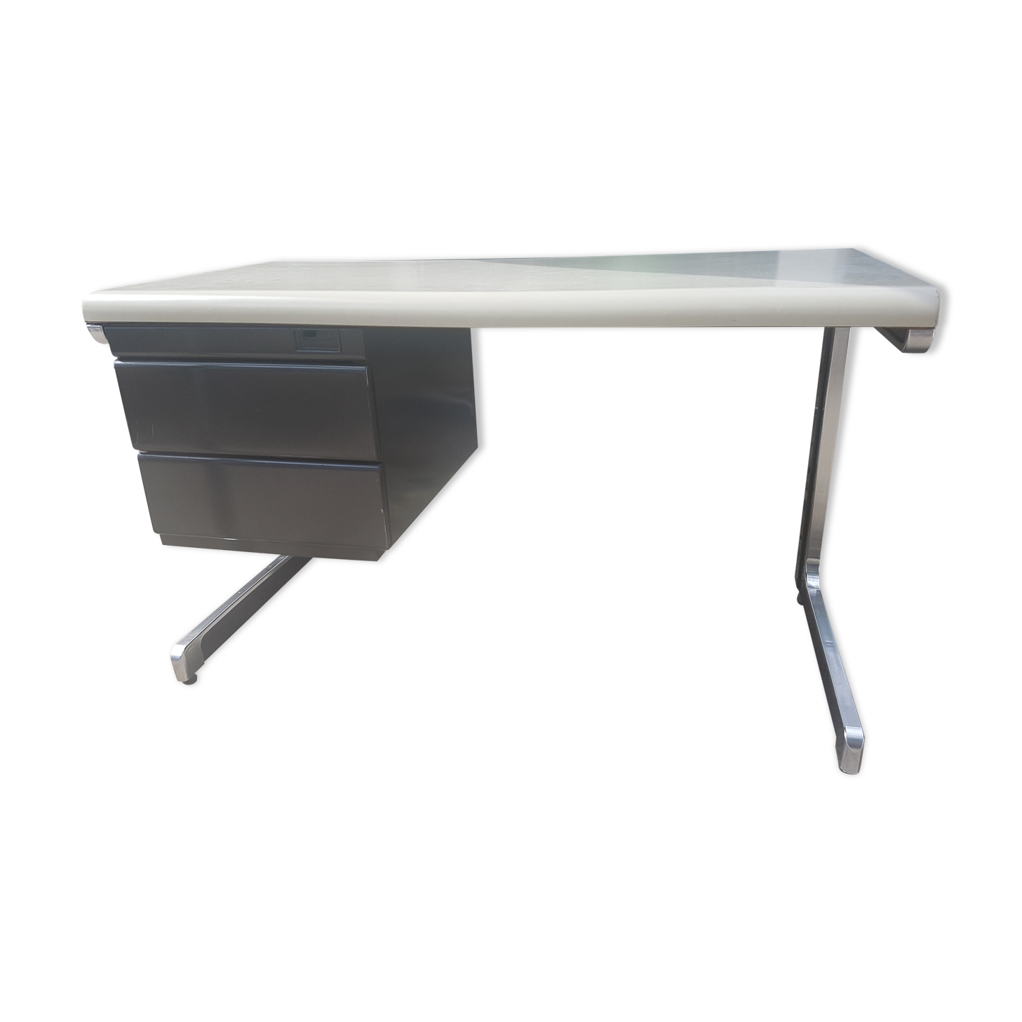 Desk 70s in metal and chrome