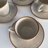 Speckled beige cup and saucer coffee set