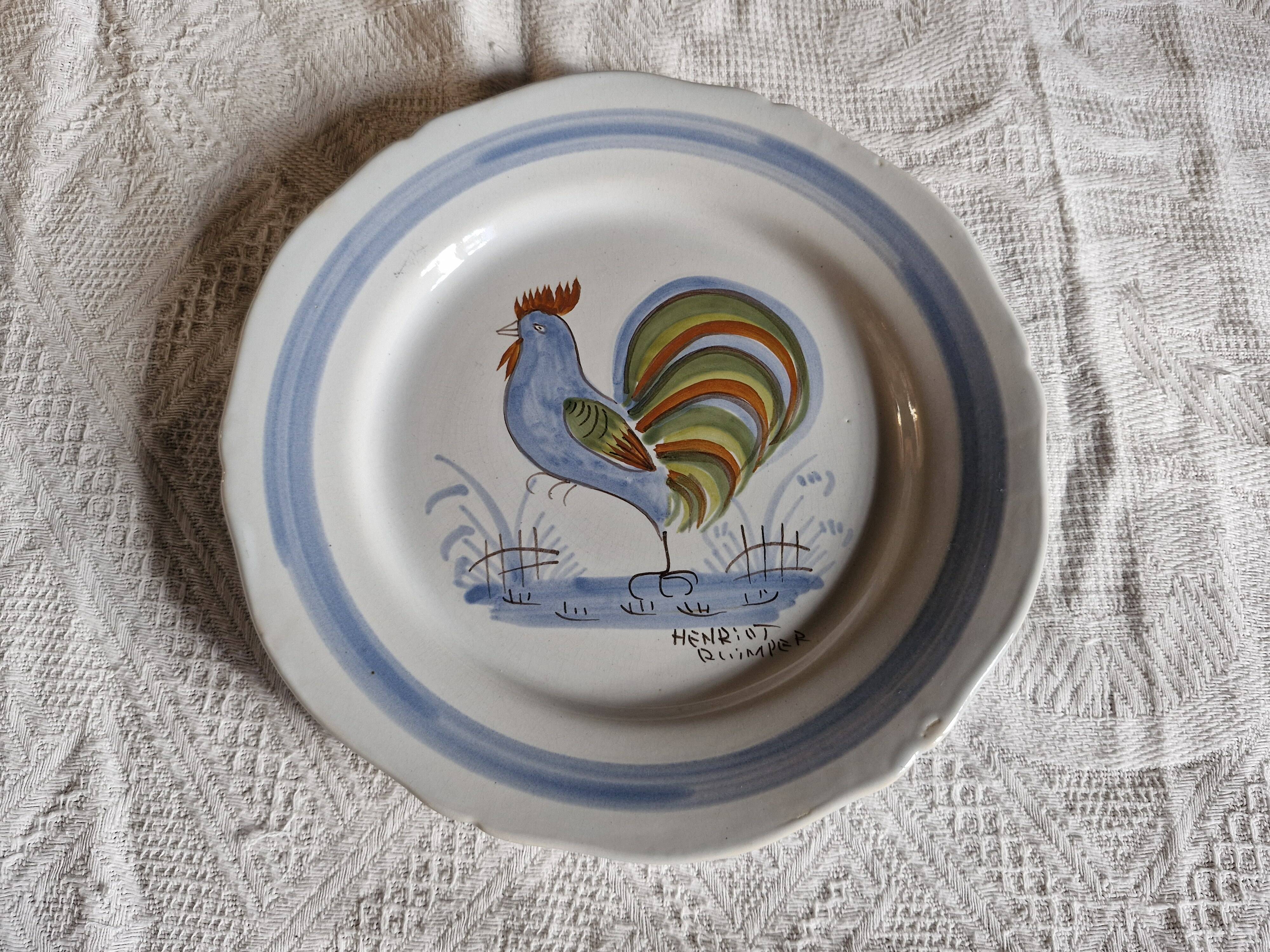 Henriot Quimper Antique Plate Rooster Ø 25 cm