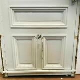Service door with small tiles and 20th century glass impost