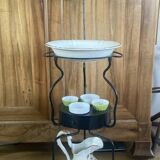 Folding wrought iron toiletry stand, 19th century