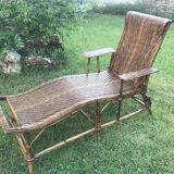 Rattan chaise longue