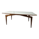 1950s wooden dining table with mirrored top
