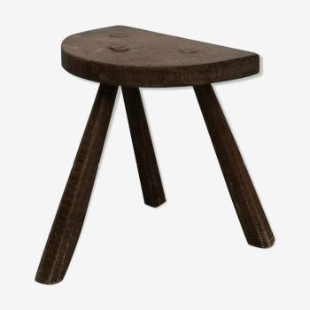 Tabouret de trait de ferme sur pied tripode brutaliste