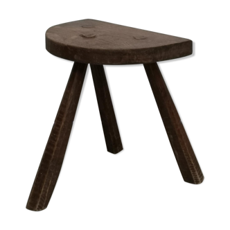 Tabouret de trait de ferme sur pied tripode brutaliste