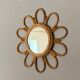 Mirror sun in rattan arched 48cm 1960
