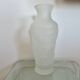 Frosted glass vase, made in Italy, decorated with apples and grapes