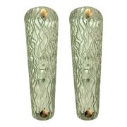 Monumental Green Murano Glass Wall Sconces From Italy – Set of Two