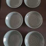 Set of 6 faience cups from Longchamps 1970s