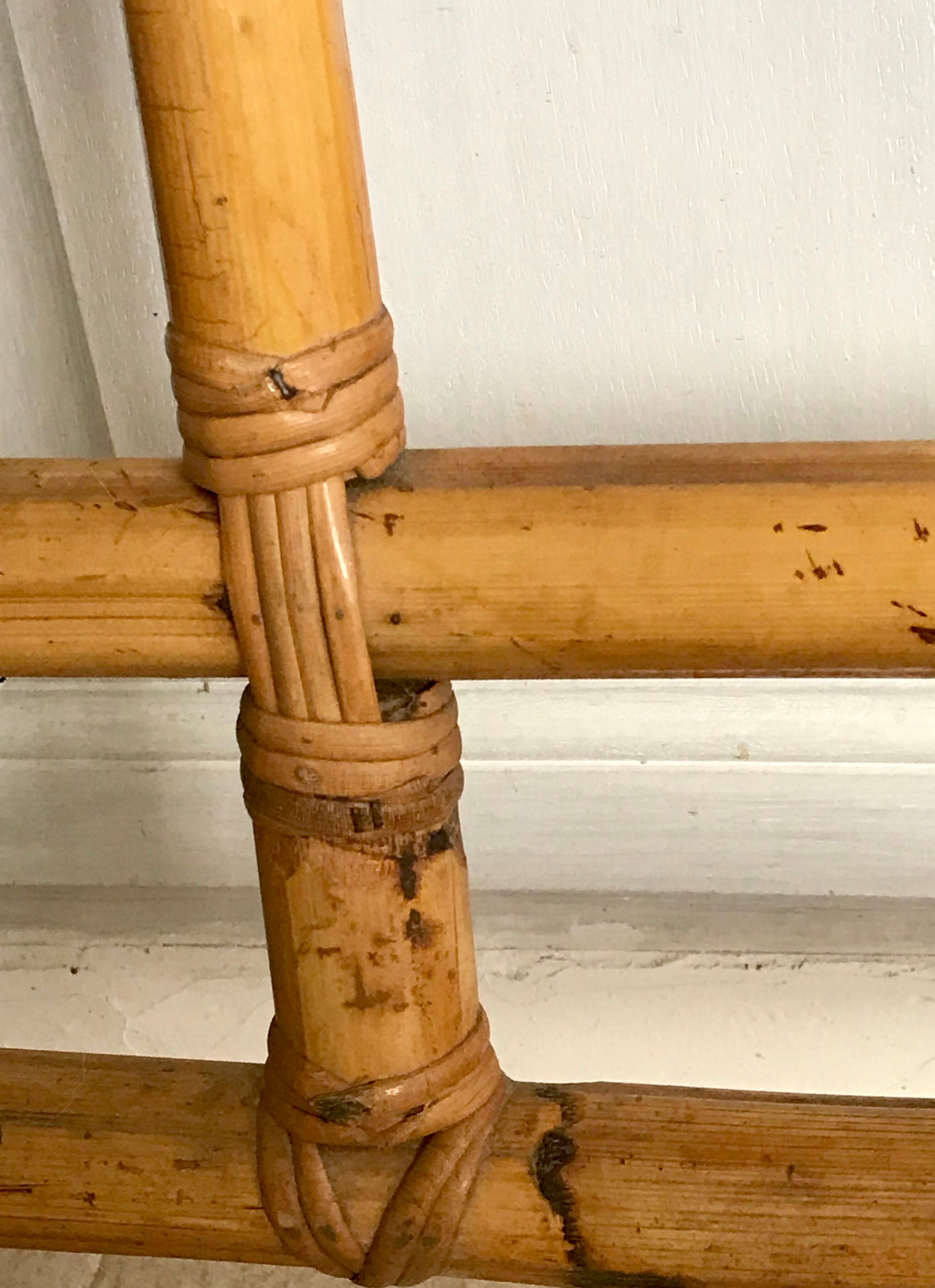 Vintage rattan and bamboo headboard