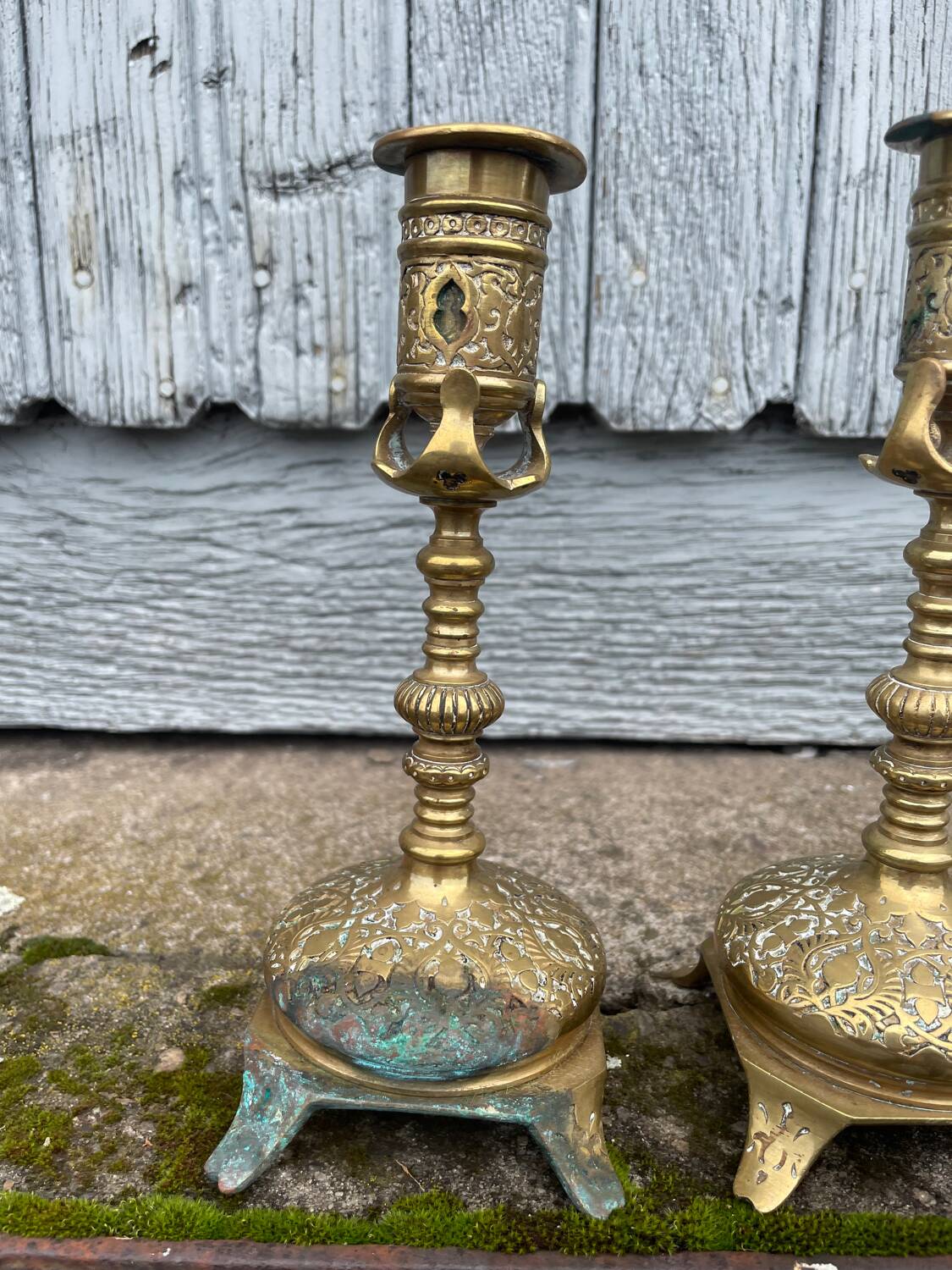 Old pair of candlesticks