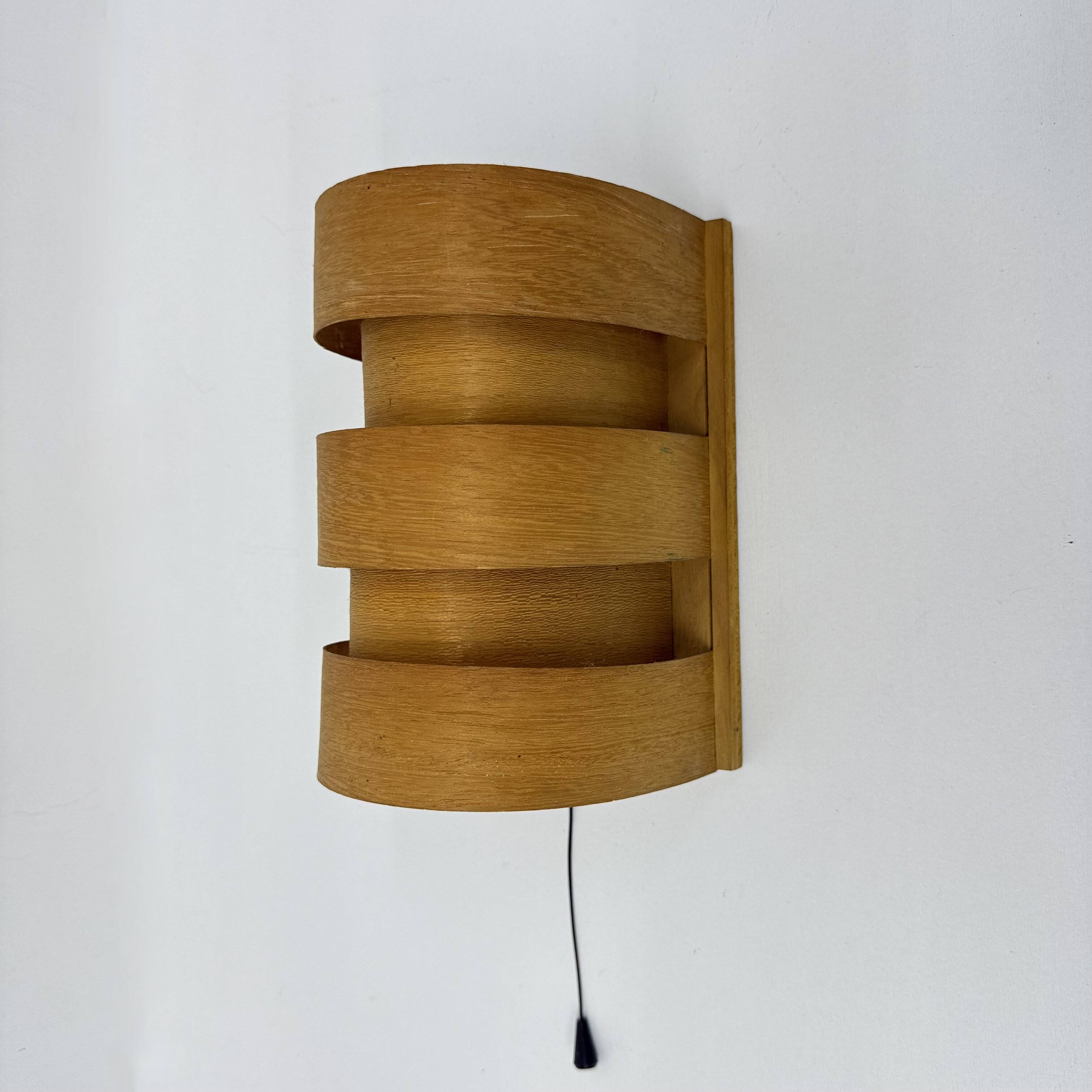 Scandinavian Modern Pine Wall Light by Hans Agne Jakobsson for Markaryd, Sw