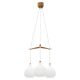 Uno & Östen Kristiansson suspended lamp Oak and glass Luxus Vittsjö Sweden 1960