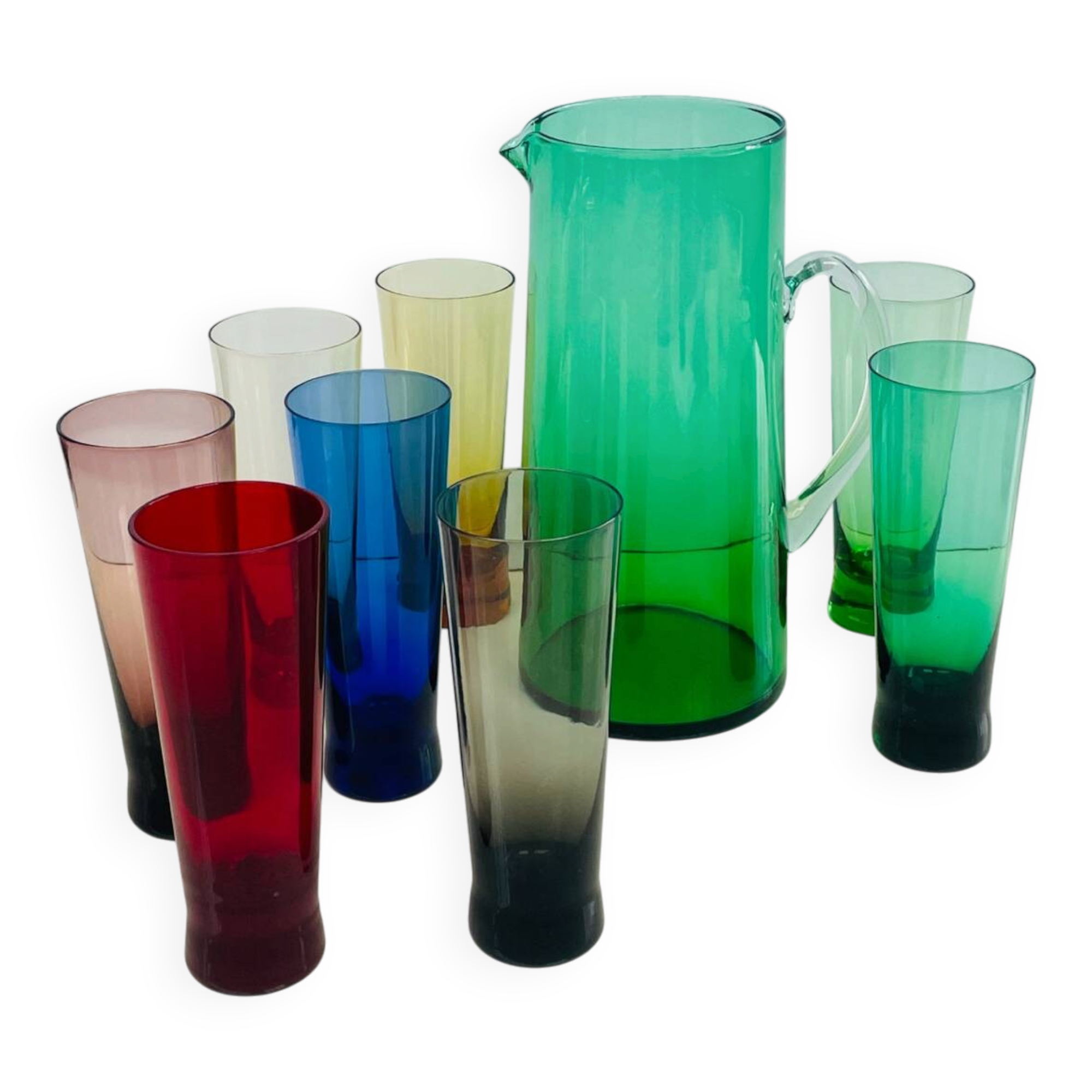 Service for orangeade in green colour, Scandinavian design 1960-70.