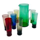 Service for orangeade in green colour, Scandinavian design 1960-70.