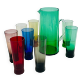 Service for orangeade in green colour, Scandinavian design 1960-70.