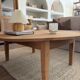 Round folding coffee table in solid wood