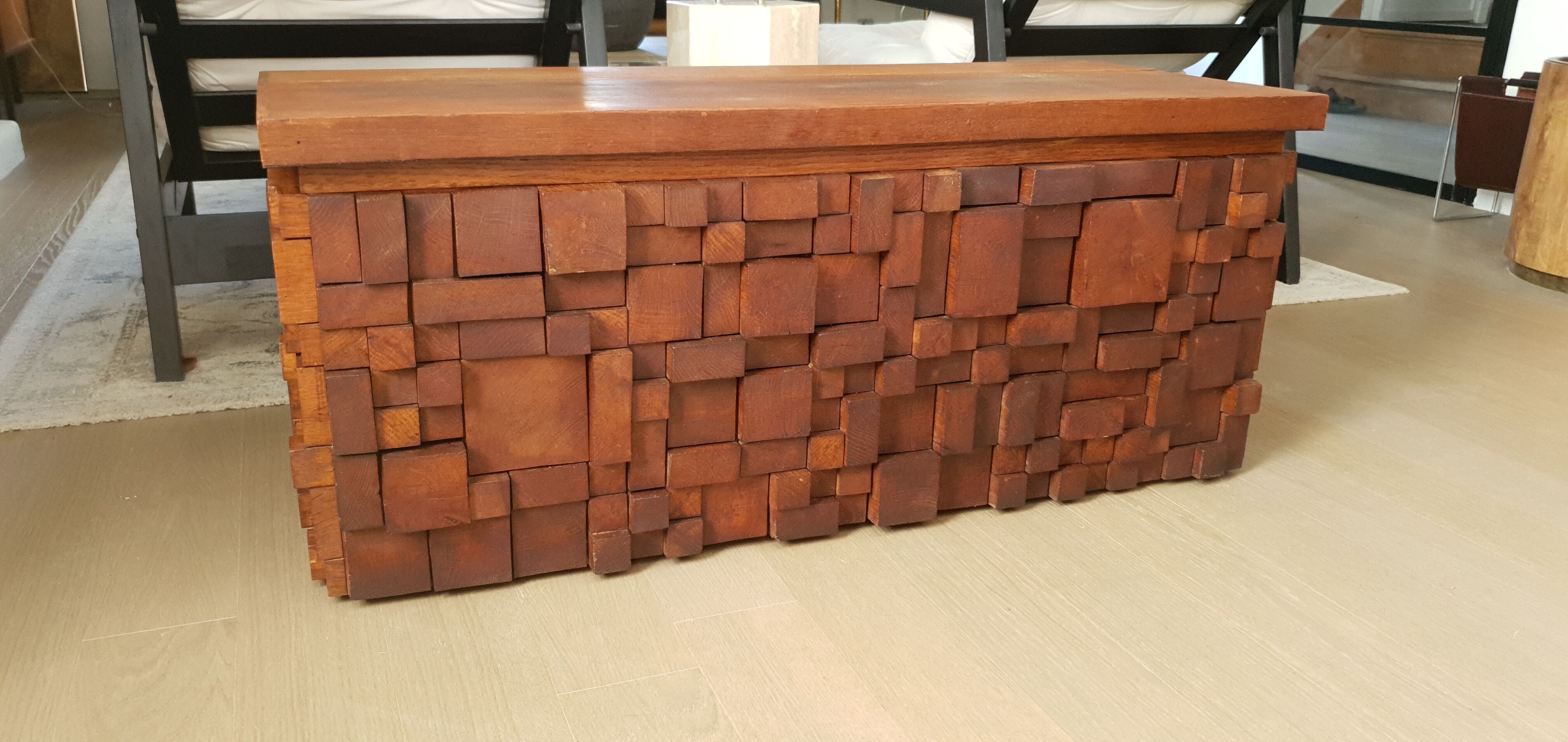 Solid oak bar chest paul evans style