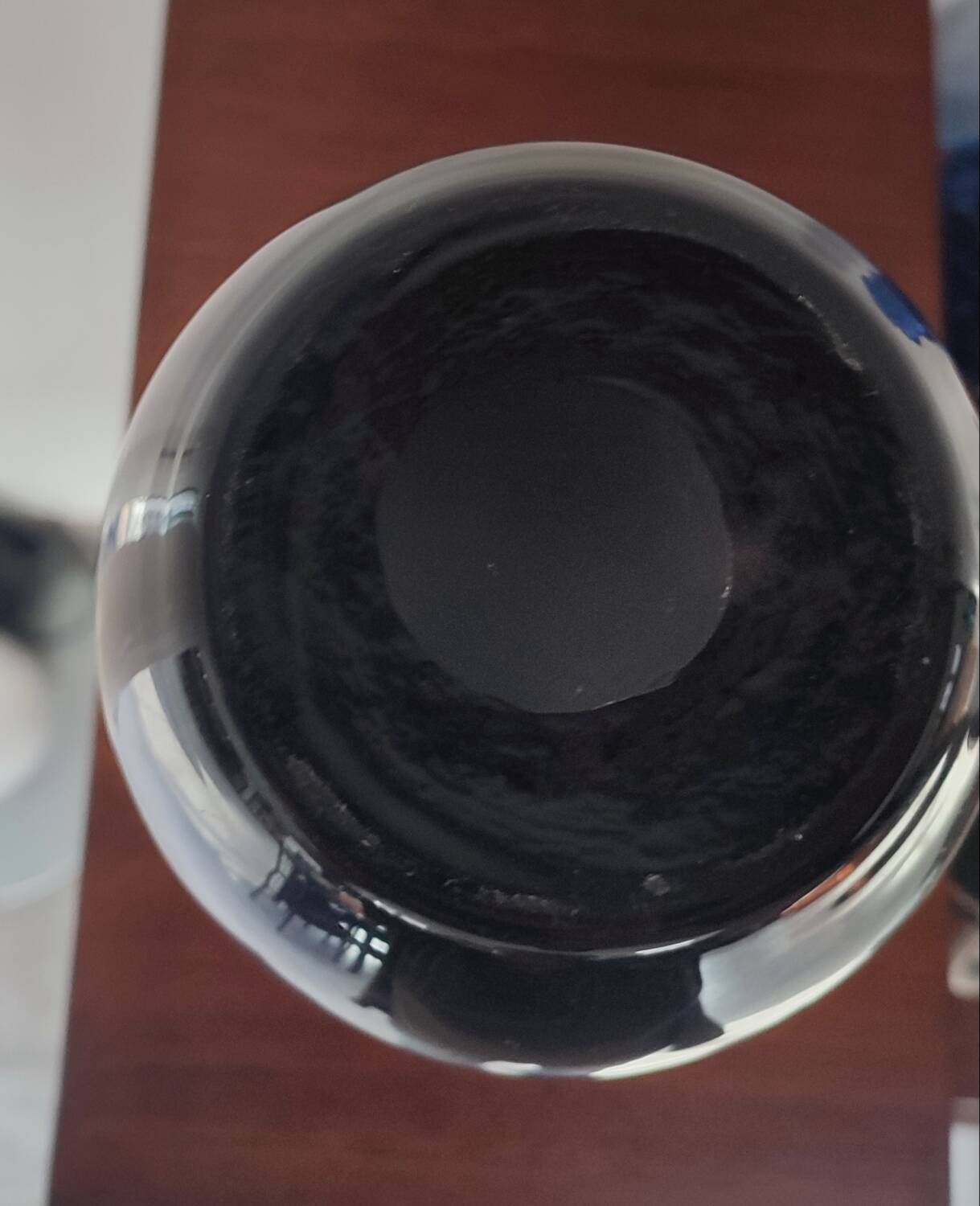 Tricoloured domed vase in thick glass