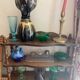 Shelf, 3 shelves, turned wood and vintage varnish