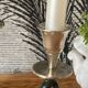 2 candle holders in brass and ceramic 1950