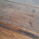Antique round walnut table with flaps