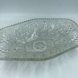 Large glass fruit bowl, cut and chiseled