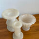 Trio de 3 bougeoirs vintage en albâtre