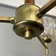 Mid Century Modern 3-light wood and glass chandelier