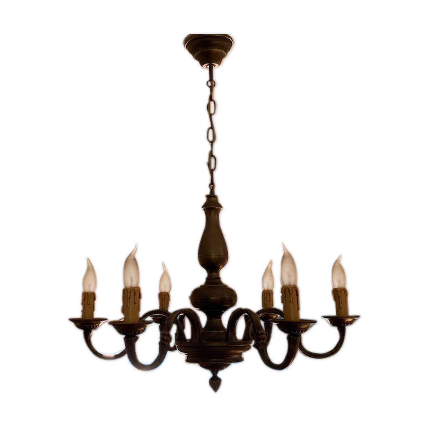 Lustre artisanal en verre soufflé de Murano