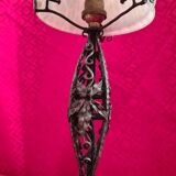 Wrought iron lamp in the Edgar Brandt style, Paul Kiss, 1910 to 25. Unsigned, damage, 37x16cm. Work