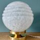 Vintage Art Deco globe table lamp in white Clichy glass