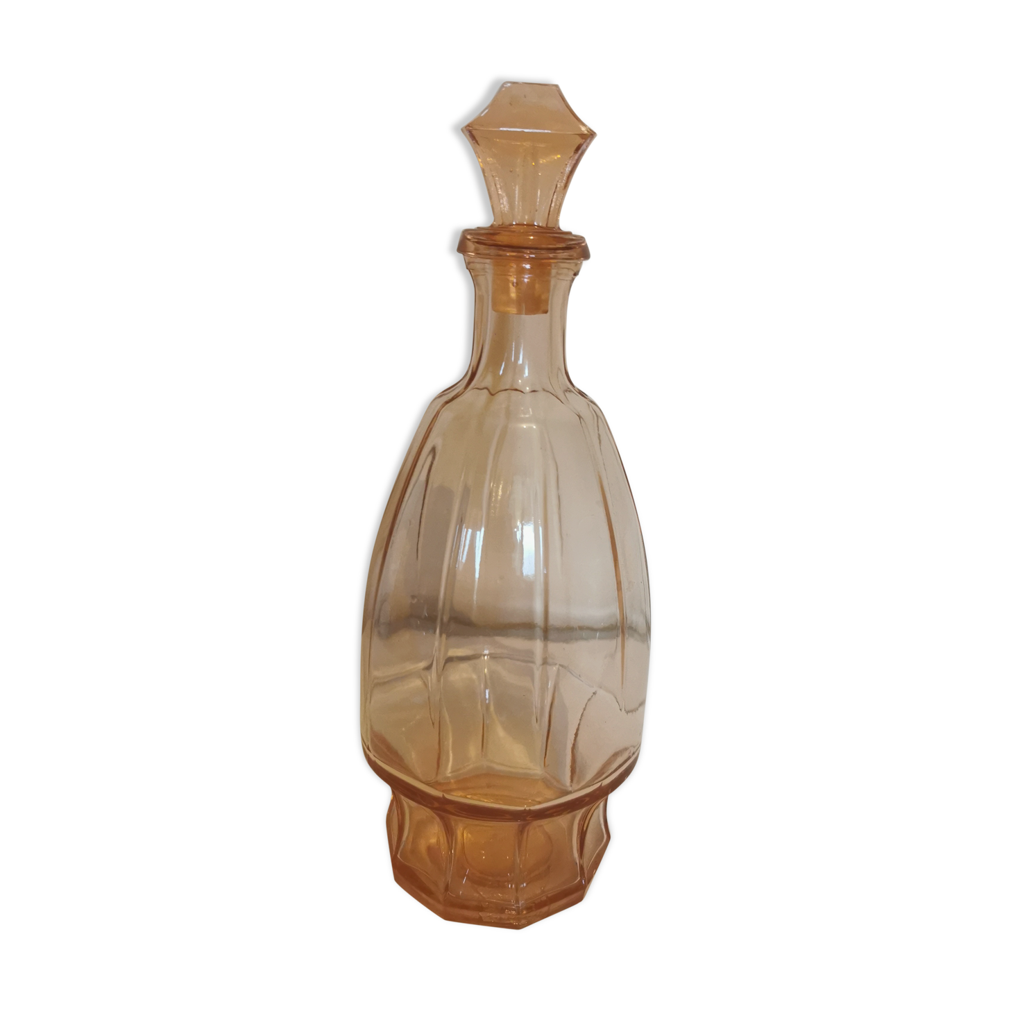 Carfe art deco in amber colored glass