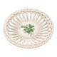 Mini Openwork Basket in Herend Porcelain "Apponyi Green" — Hungary, 19