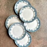 6 Moulin des Loups flat plates in iron clay, “Summer” service