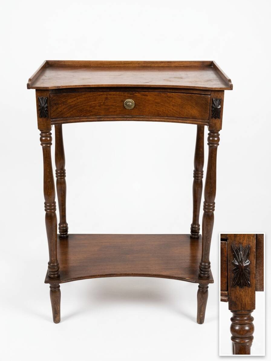 Crossbow Side Table in Louis-Philippe Style – Blonde Walnut, 19th Century
