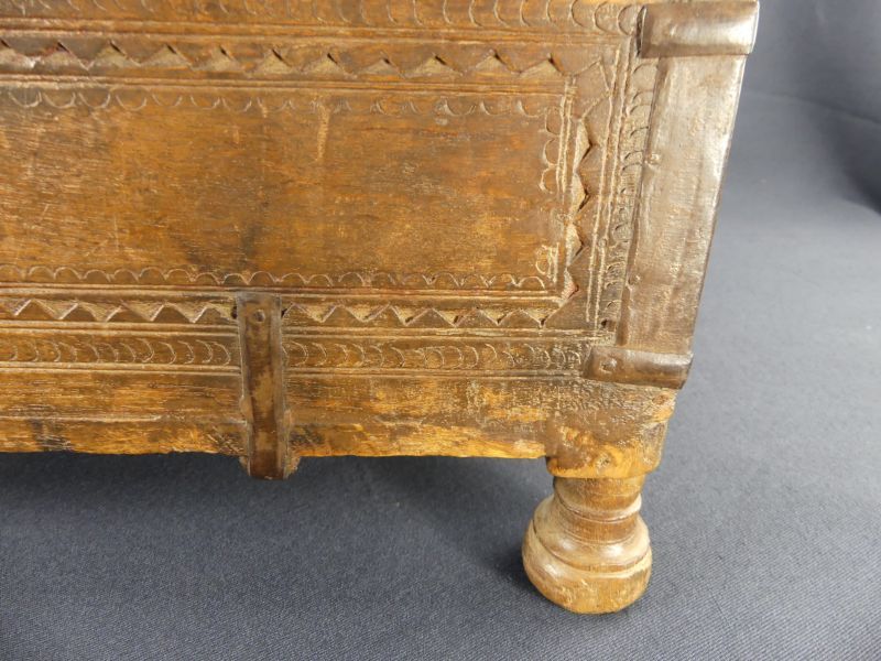 Old wedding chest in carved wood Nepal or India