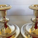 Pair of candlesticks silver chromed metal