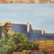 Tableau Huile sur Toile - Paysage marché Breton Signé Chateaugiron