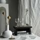 Small ribbed glass carafe, large round cap