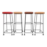 Ensemble de 4 tabourets de barre Wire années 1960