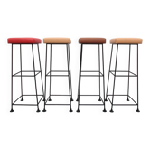 Ensemble de 4 tabourets de barre Wire années 1960