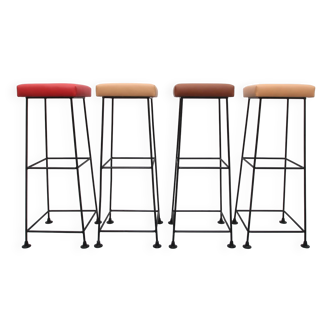 Ensemble de 4 tabourets de barre Wire années 1960