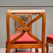 Suite Of Six Chairs In Cherrywood Cross Backrest Restoration Style 20th Century