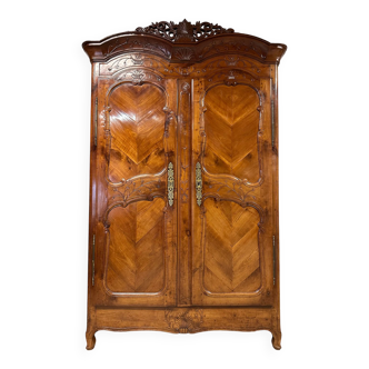 Louis XV cherrywood wardrobe, 19th century