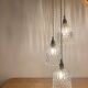Vintage glass triple globe waterfall pendant light